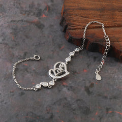 Sterling 92.5 Silver Ladies Love Bracelet