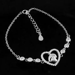 Sterling 92.5 silver Heart Ladies Brasslet