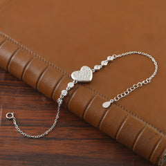 Sterling 92.5 silver Heart Ladies Bracelet