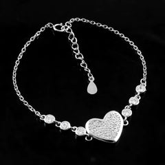 Sterling 92.5 silver Heart Ladies Bracelet