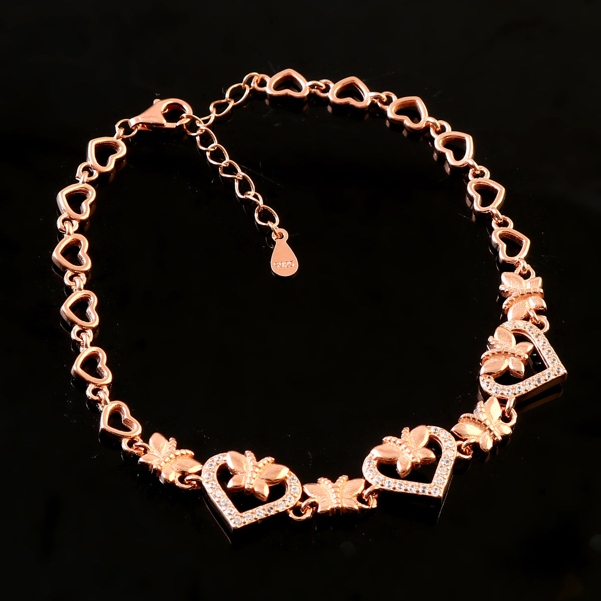 Rose Gold Heart Ladies Bracelet