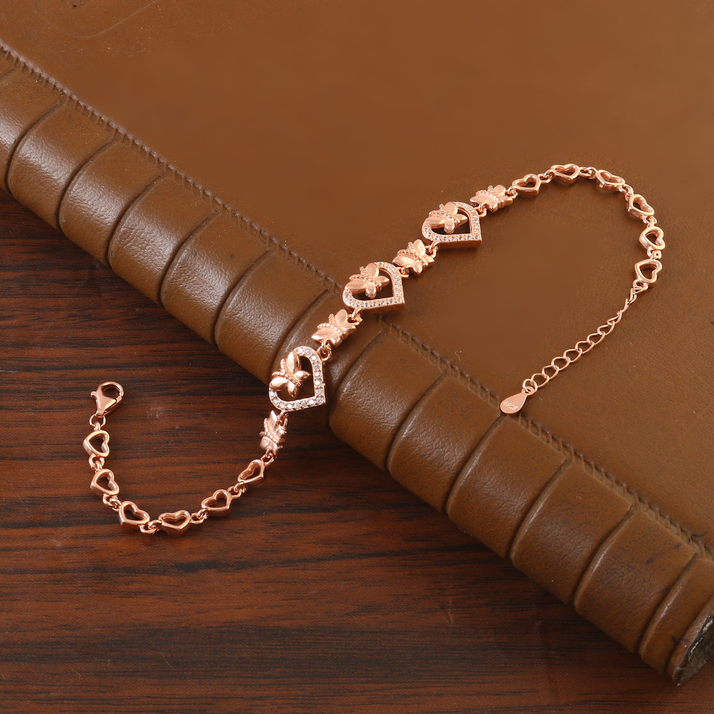 Rose Gold Heart Ladies Bracelet