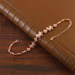 Rose Gold Butterfly Ladies Bracelet