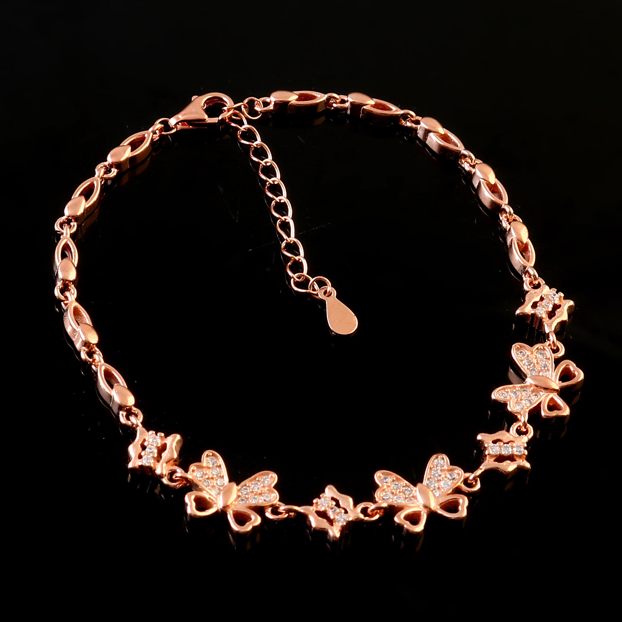 Rose Gold Butterfly Ladies Bracelet