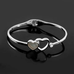 Sterling Twin  Heart Ladies Kada