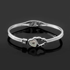 Sterling Silver Twin Heart Ladies kada