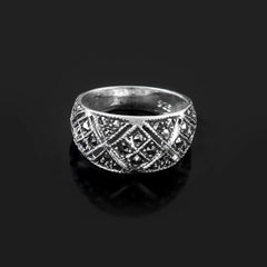 Sterling 92.5 Swiss Marcasite  Ladies ring