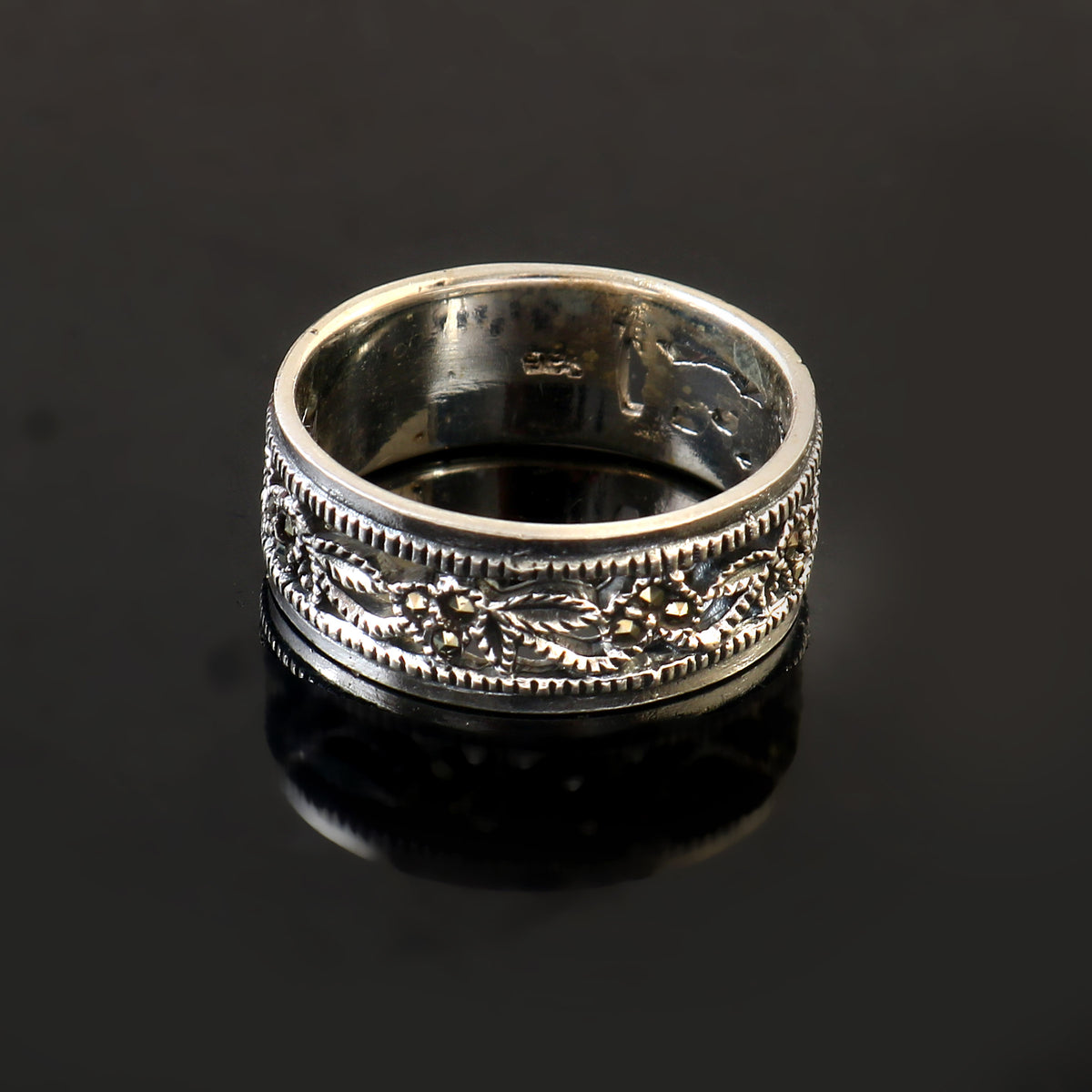 Sterling 92.5 Swiss Marcasite Ladies Ring