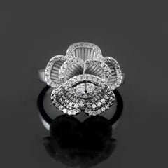 Sterling 92.5 CZ  Rose Ladies  Ring