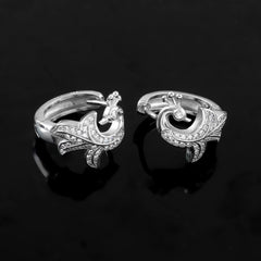 Sterling 92.5 CZ Peacock Bali earring