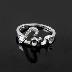 Sterling 92.5 CZ Love Ladies Ring