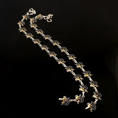 Oxidized 925 Two Tone Peacock Anklet