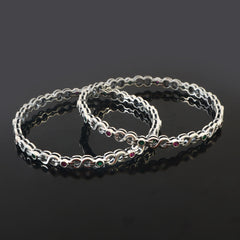 Sterling 92.5 Silver Two layer Infinity Bangles