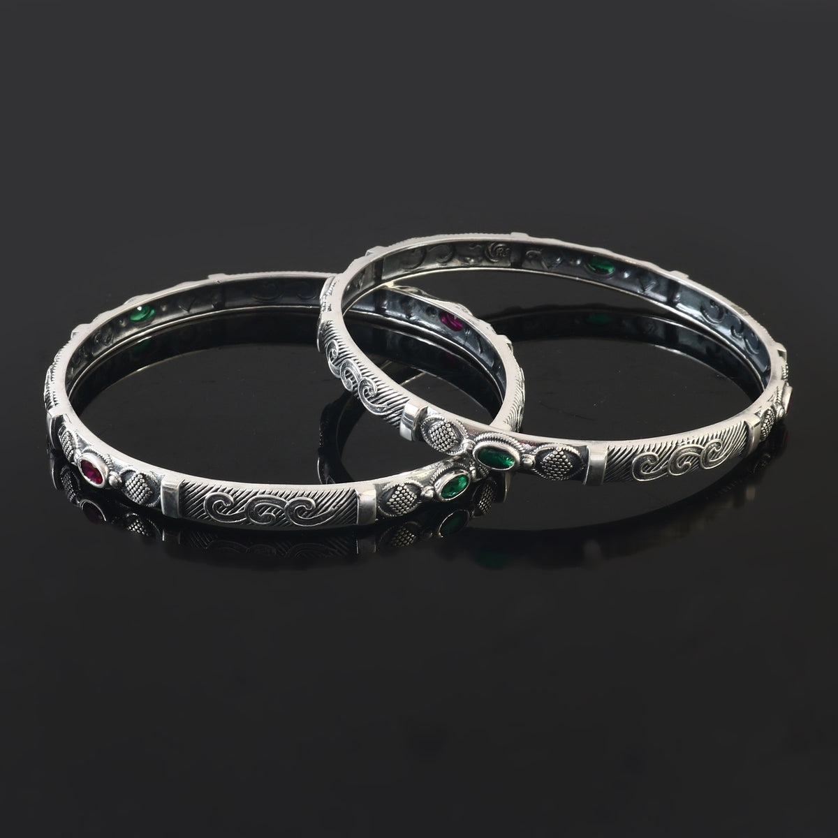 Oxidized 92.5 Silver Antique Bangles