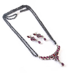 Oxidized 92.5 Cut Stone Mangalsutra