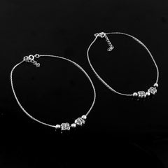 Oxidized 92.5 Silver Anklets for Women