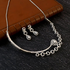 Sterling 92.5 Silver CZ Stone Necklace set