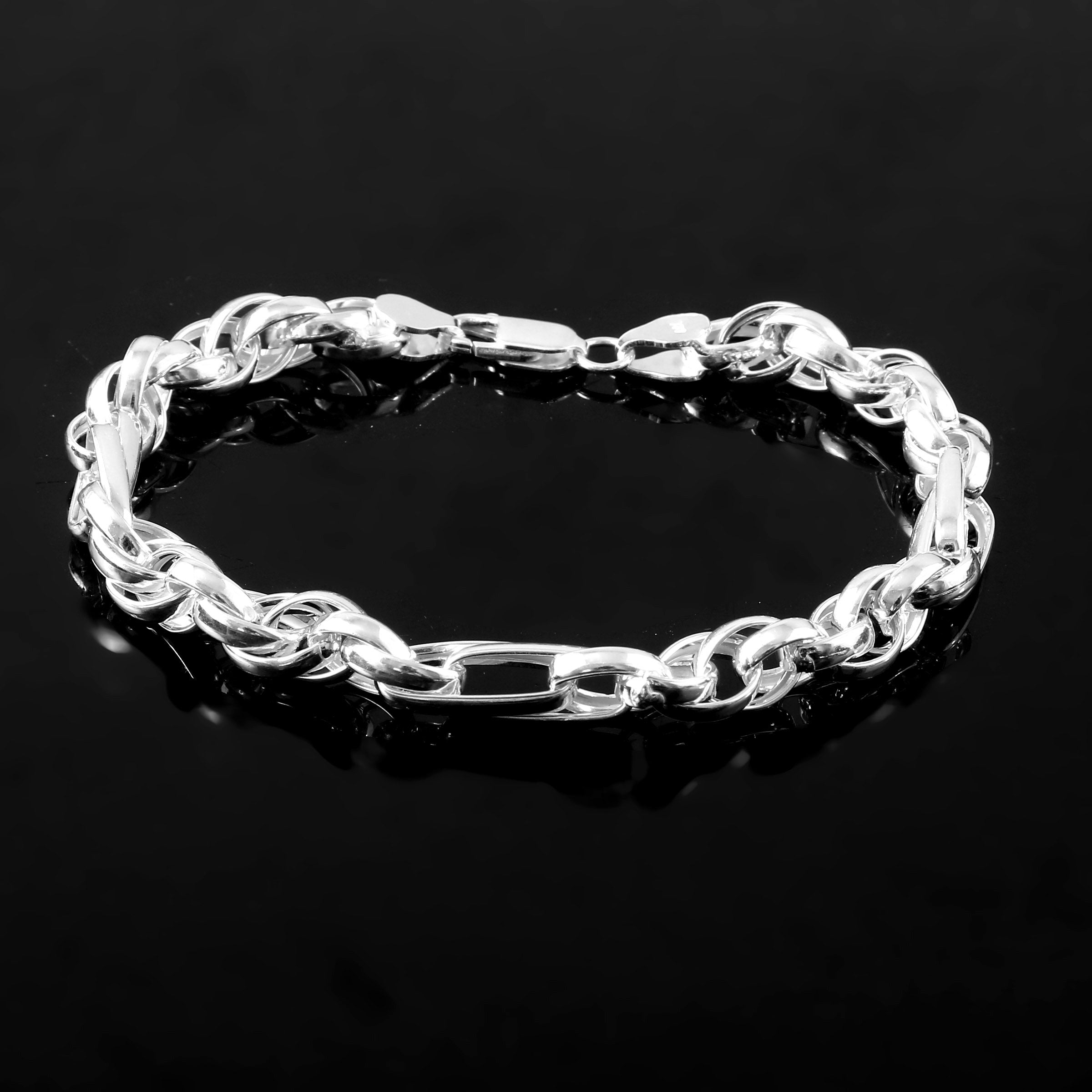 Sterling 92.5 Silver Hollow Bracelet for Men