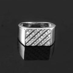 Sterling 92.5 Zircon Silver Ring for Men