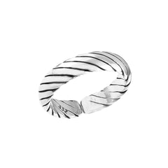 Oxidized 92.5 Silver Spiral Ring for Women