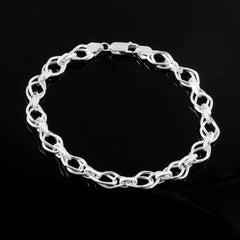 Sterling 92.5 Silver Double Chain Bracelet for Men