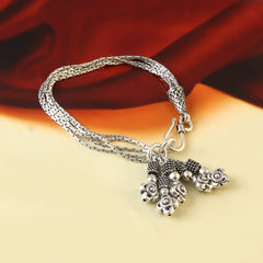 Oxidized 92.5 Silver Chain Bracelet for Women