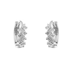 Sterling 92.5 Silver CZ Bali Earrings