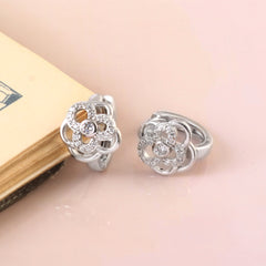 Sterling 92.5 Silver Floral Bali Earring