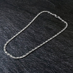 Oxidized 92.5 Silver Biscuit chain for Men