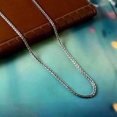 Oxidized 92.5 Silver Woven design chain for Men