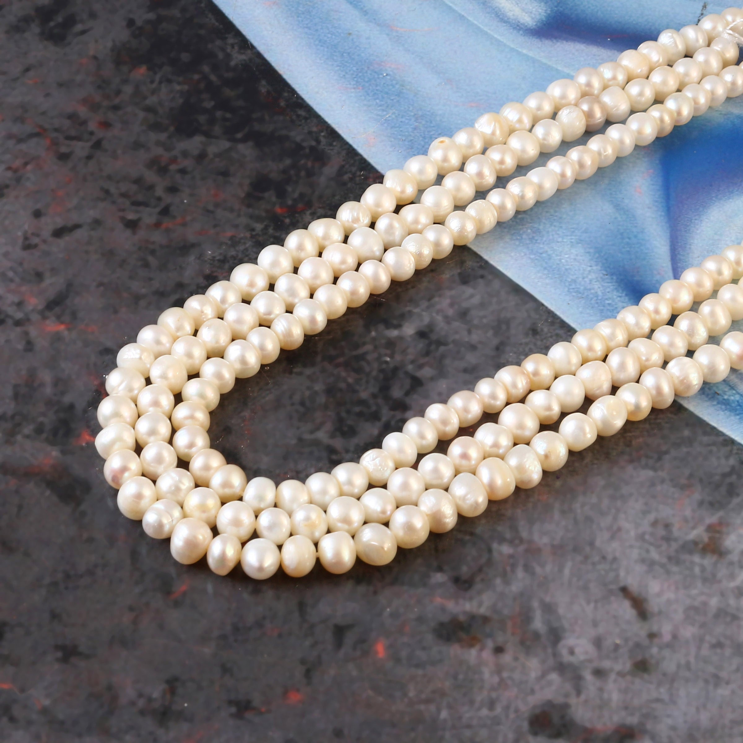 Fresh Water Dyed Round Pearl String