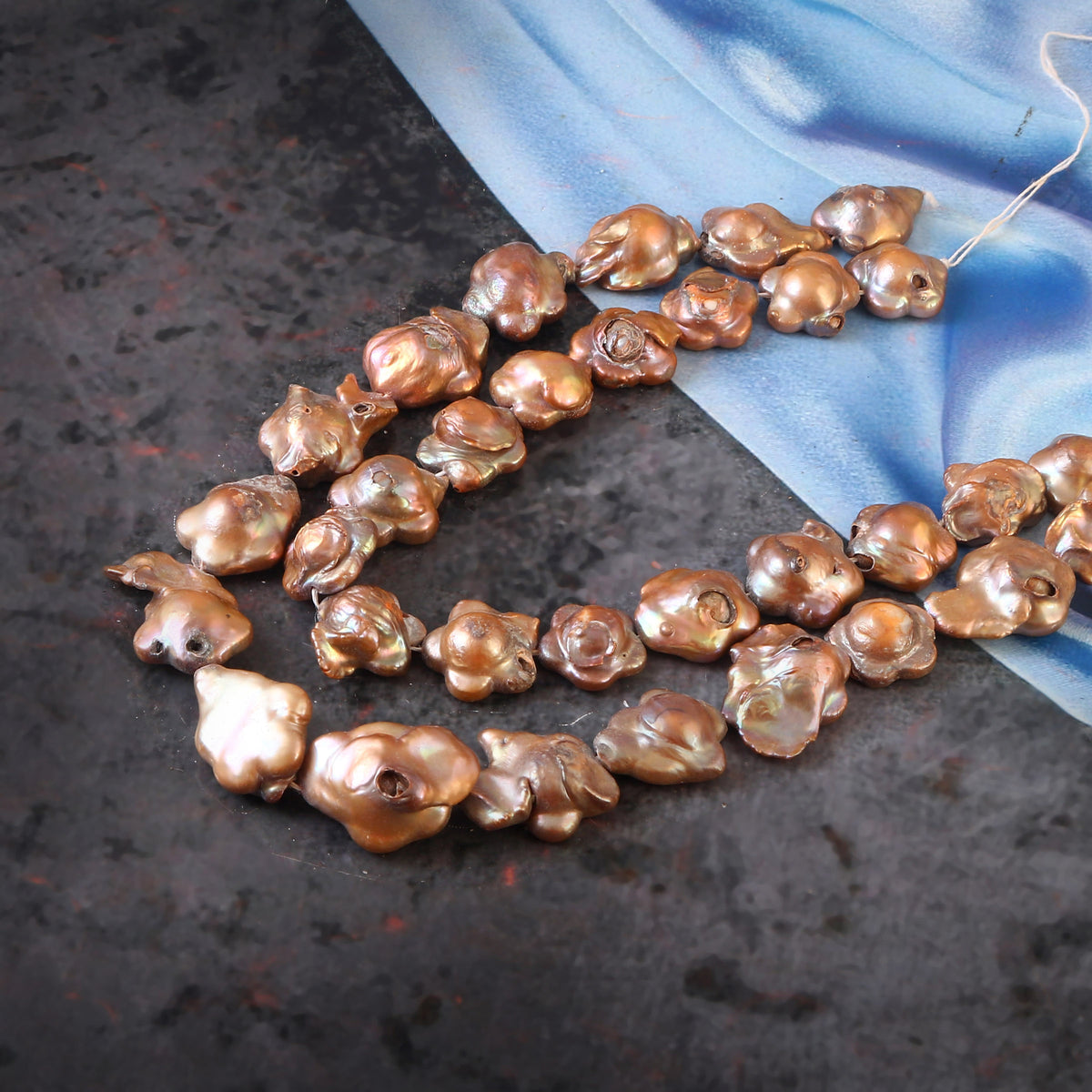 Fresh Water Dyed Baroque Rough Pearl String