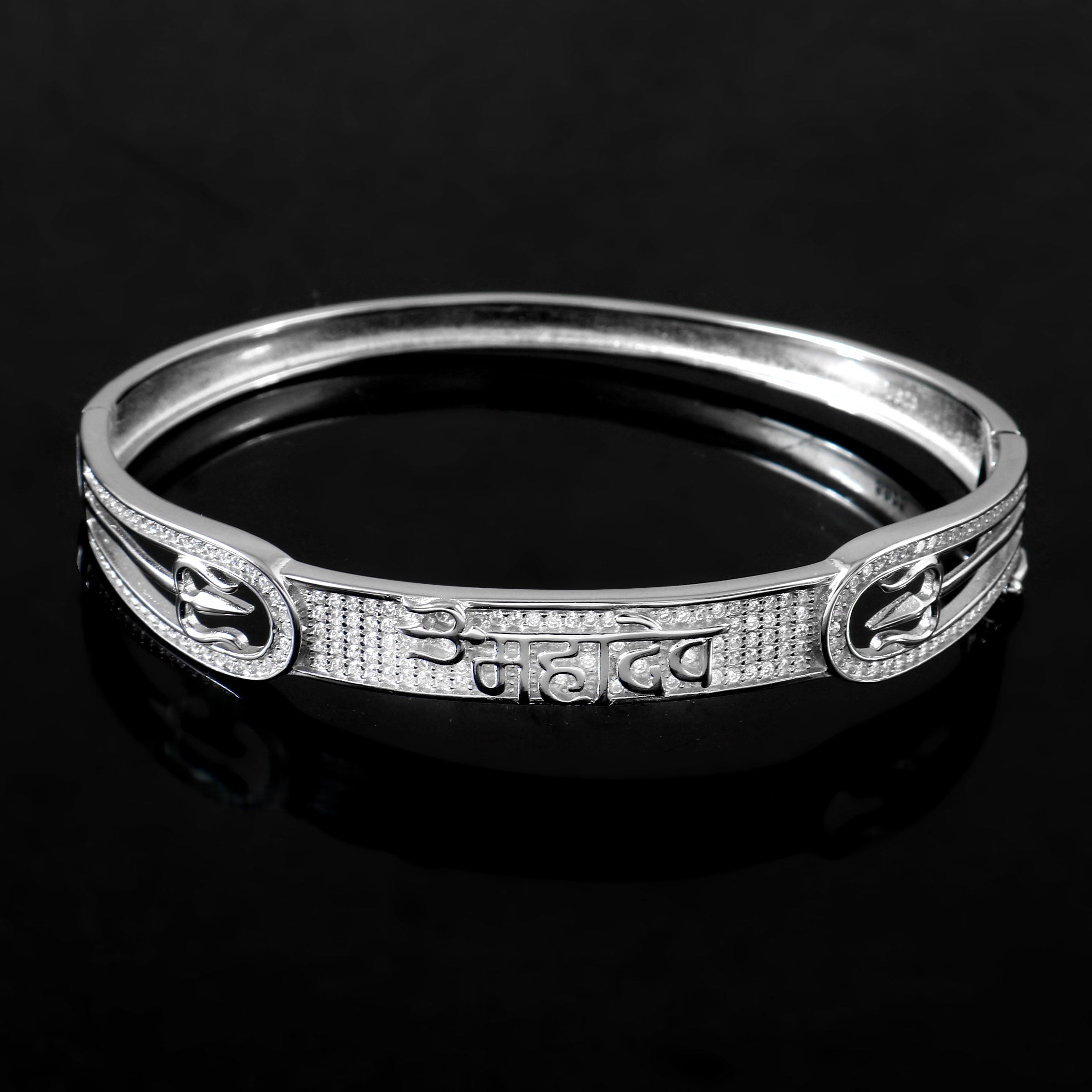 Sterling 92.5 Silver Oval Mahadev Kada