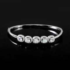 Sterling 92.5 Silver CZ Kada for Women