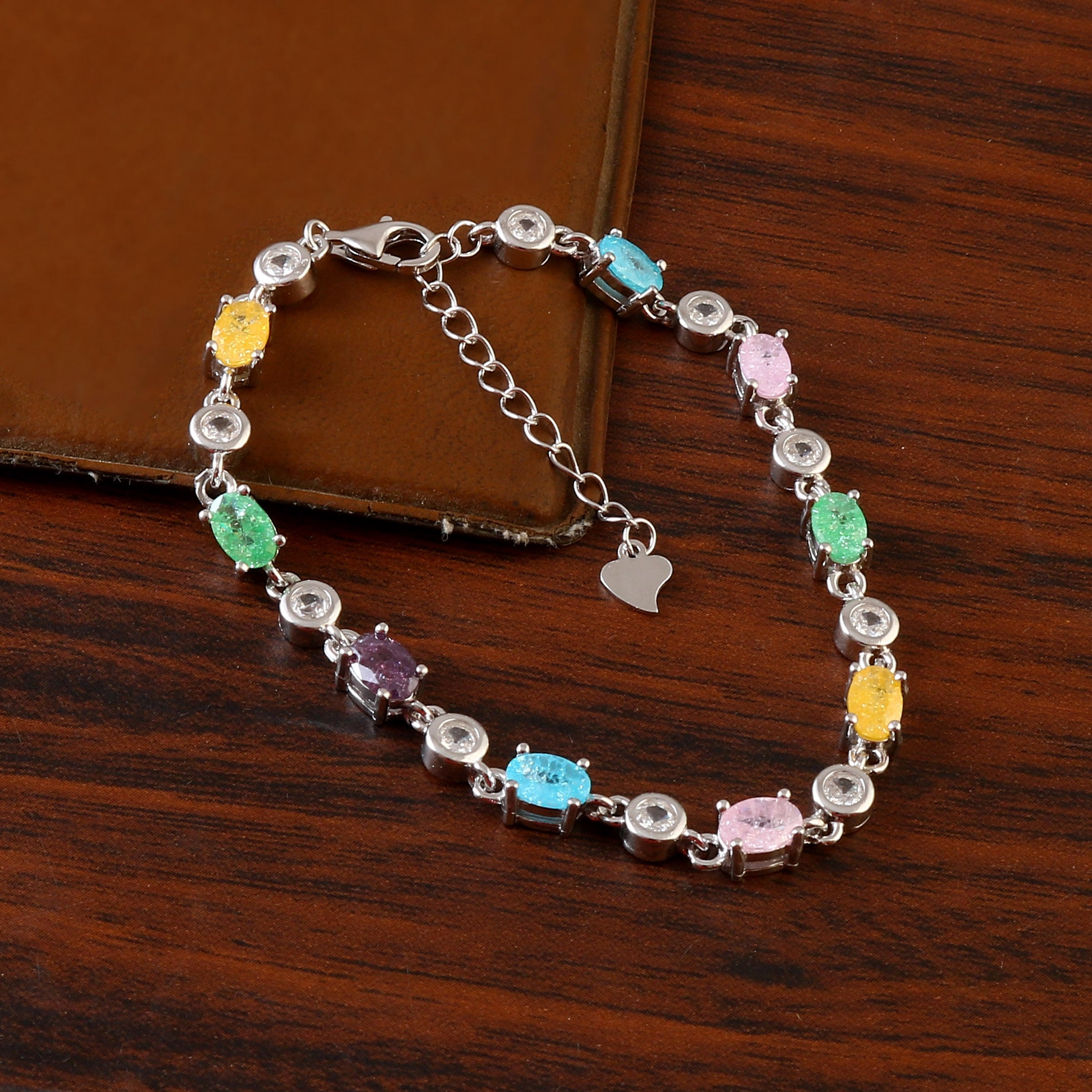 Sterling 92.5 Silver Dancing Sea Stone Bracelet for Women