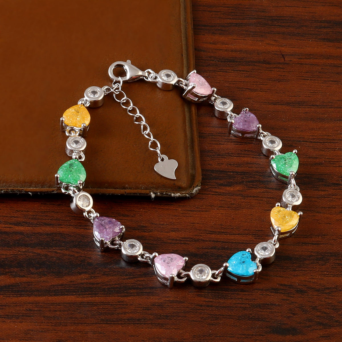 Sterling 92.5 Silver Dancing Sea  Stone Bracelet for Women