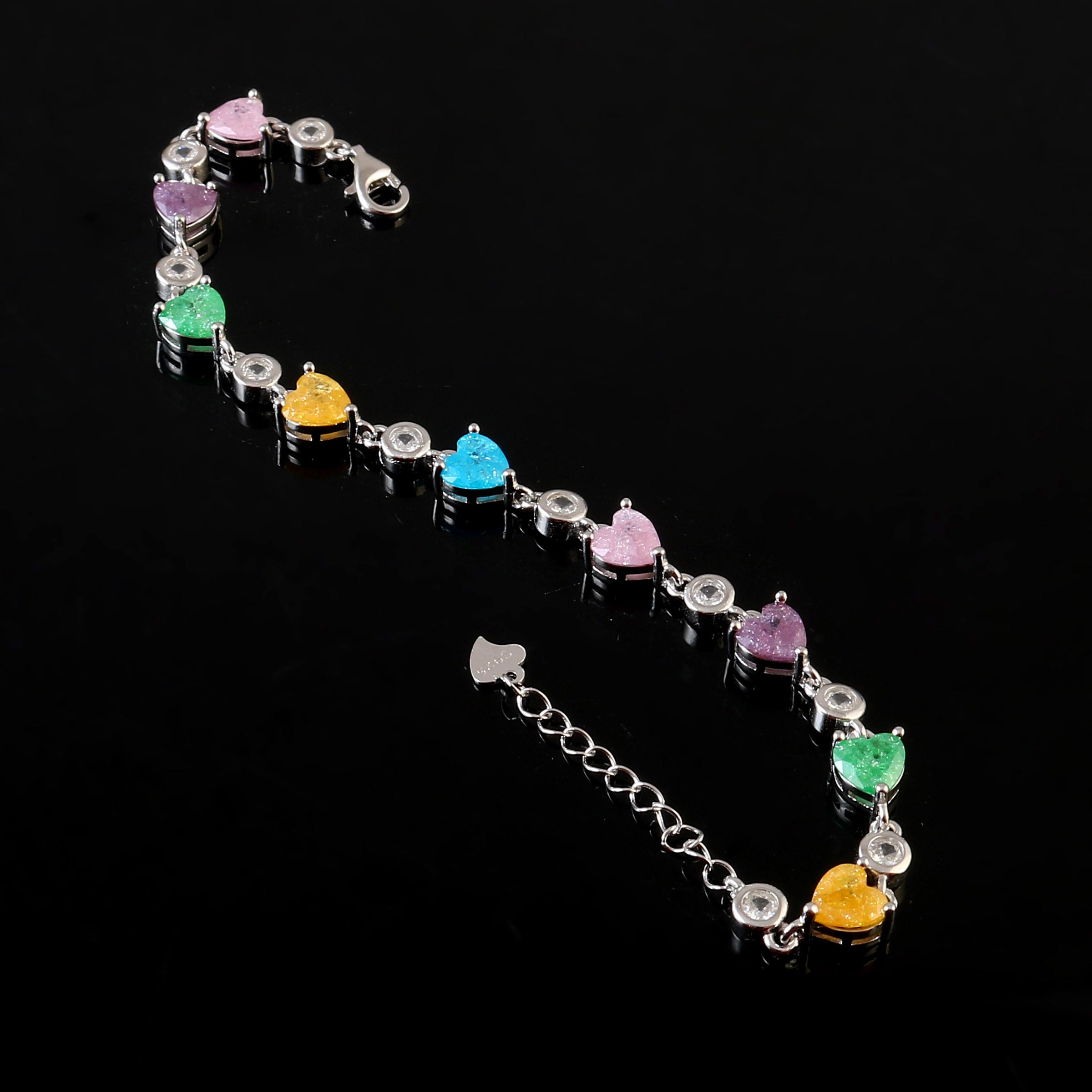 Sterling 92.5 Silver Dancing Sea  Stone Bracelet for Women