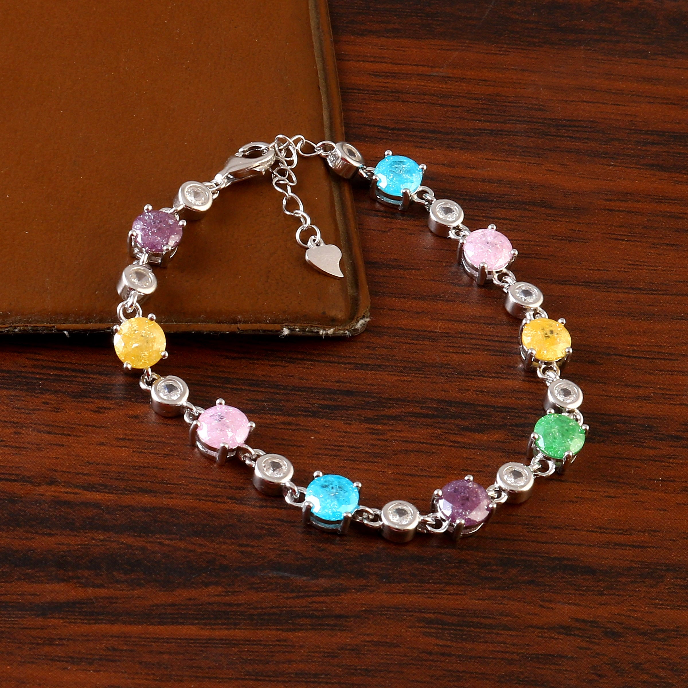 Sterling 92.5 Silver Dancing Sea Stone Bracelet for Women