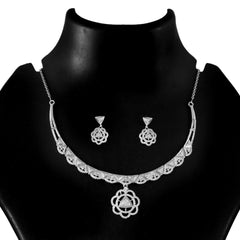 Sterling 92.5 Silver CZ Necklace Set