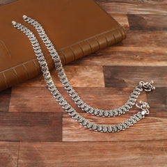 Oxidized 92.5 Silver Plain Chail Chabili Anklets